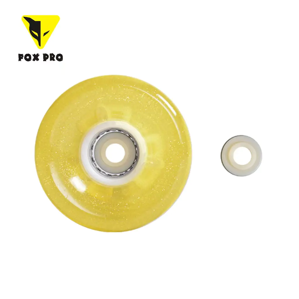 FOX PRO 65x35 MM Crystal Transparent Roller Skate Wheels 82A  Flash Wheel Core High Resilience PU Roller Skate Replacement Wheels