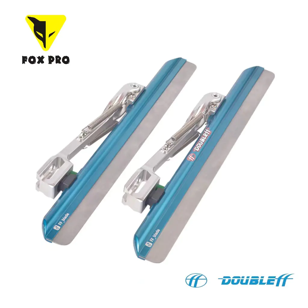 FOX PRO x Double FF 64 HRC Long Track Ice Skate Blades CNC Aluminum 7005 Ice Skate Blades For training or competition