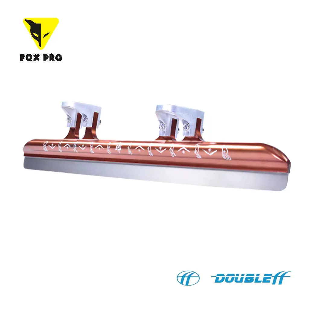 FOX PRO x Double FF Customized 64 HRC Short Track Ice Skate Blades CNC Aluminum 7005 Ice Skate Blades Oxidation Resistance High-speed Steel Blade