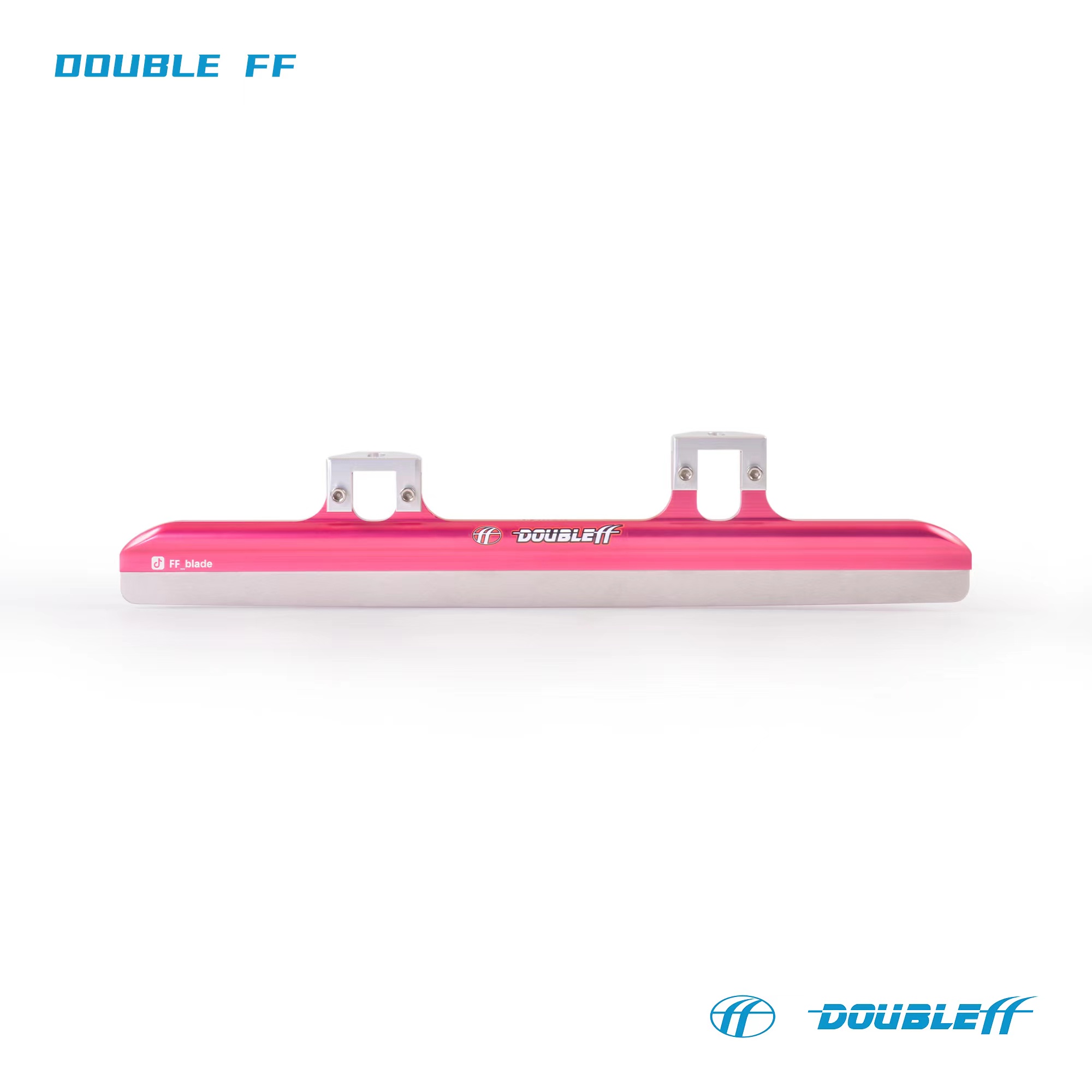 Double FF Professional Short Track Ice Skate Blades 64HRC CNC Aluminum 7005 Ice Skate Blades Professional Double Alloy Blade-Pink