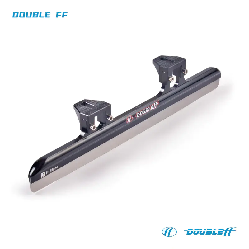 Double FF Professional Short Track Ice Skate Blades 64HRC CNC Aluminum 7005 Universal Ice Skate Blades For Teens Or Adluts-Black
